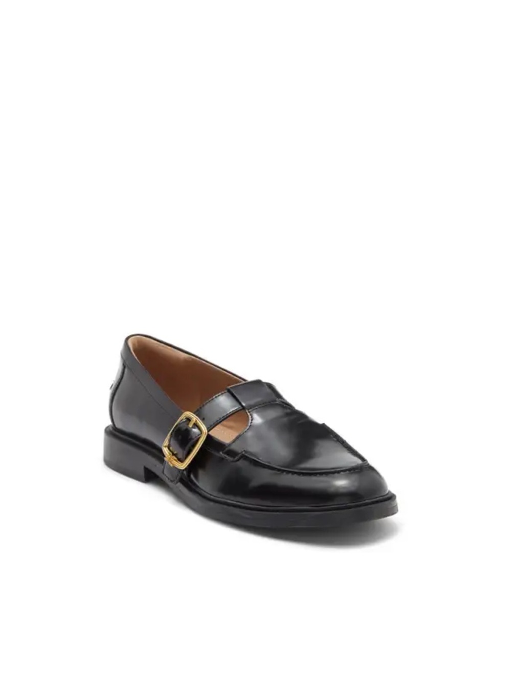 Sam Edelman Elaina T-strap Black Mary Jane Loafer with Gold Buckle ~ Size 9